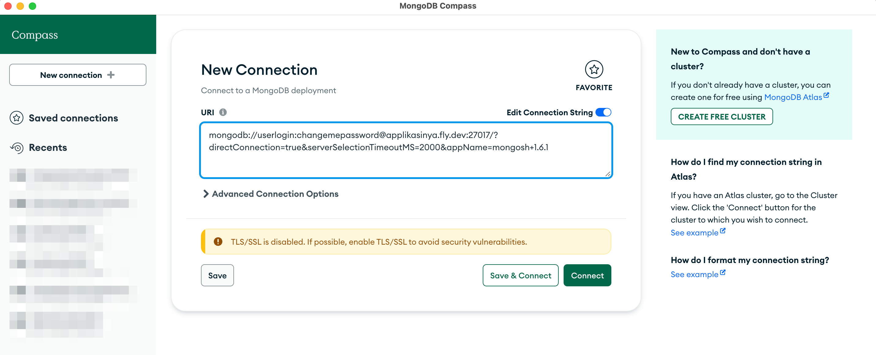 Mongodb Docker Compass