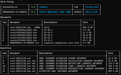 Filing homepage