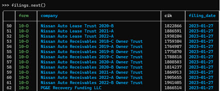 Get next filings