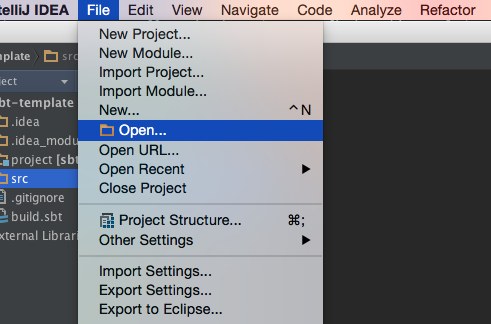 open sbt project