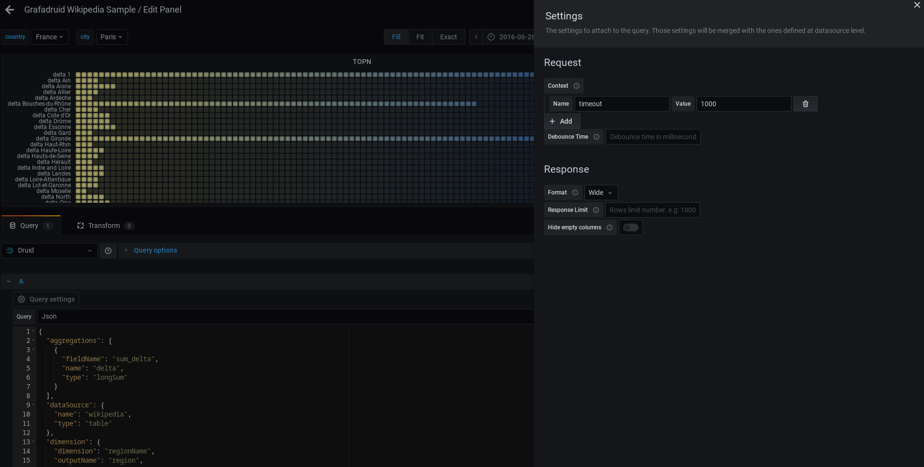 Query builder - settings