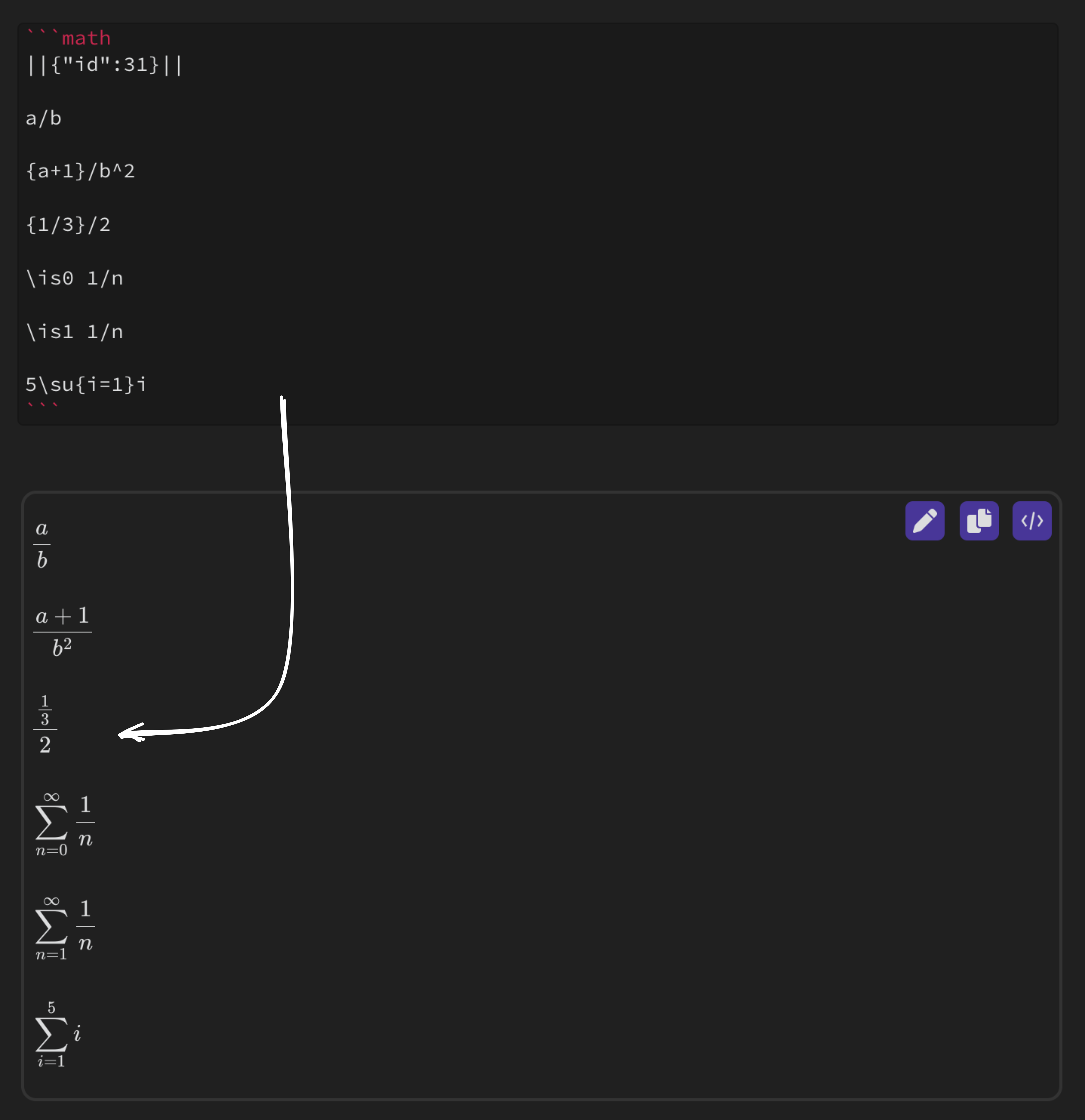 rendered equation