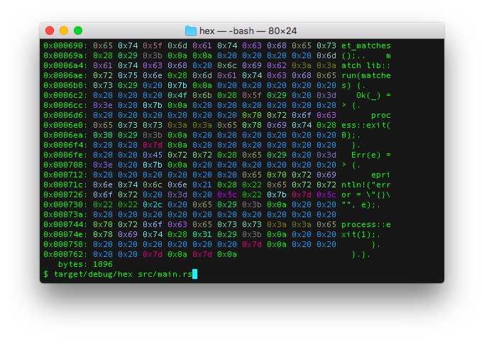 lower hex output format