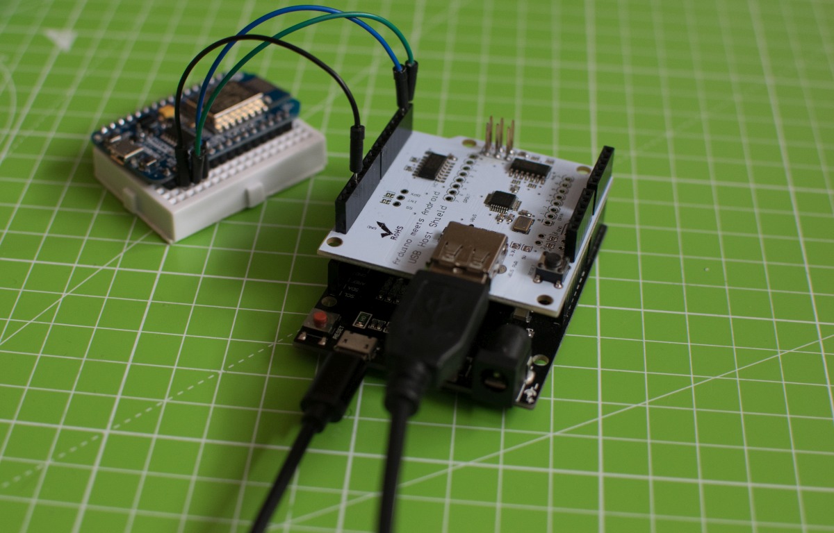 arduino leonardo with usb host shield and a nodemcu