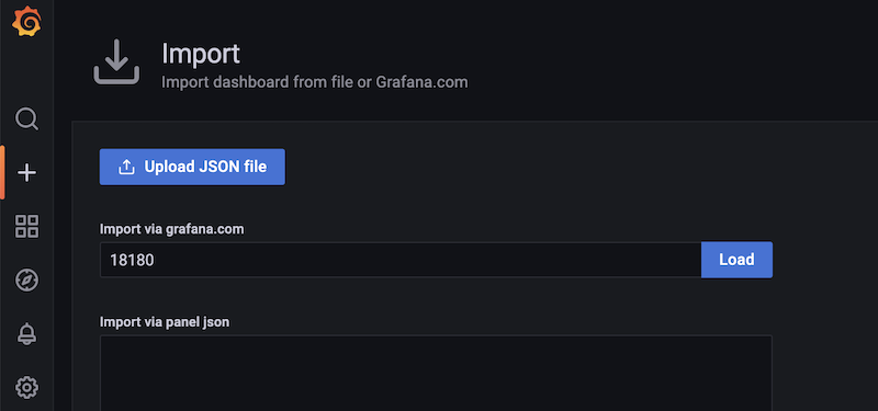 import via grafana.com