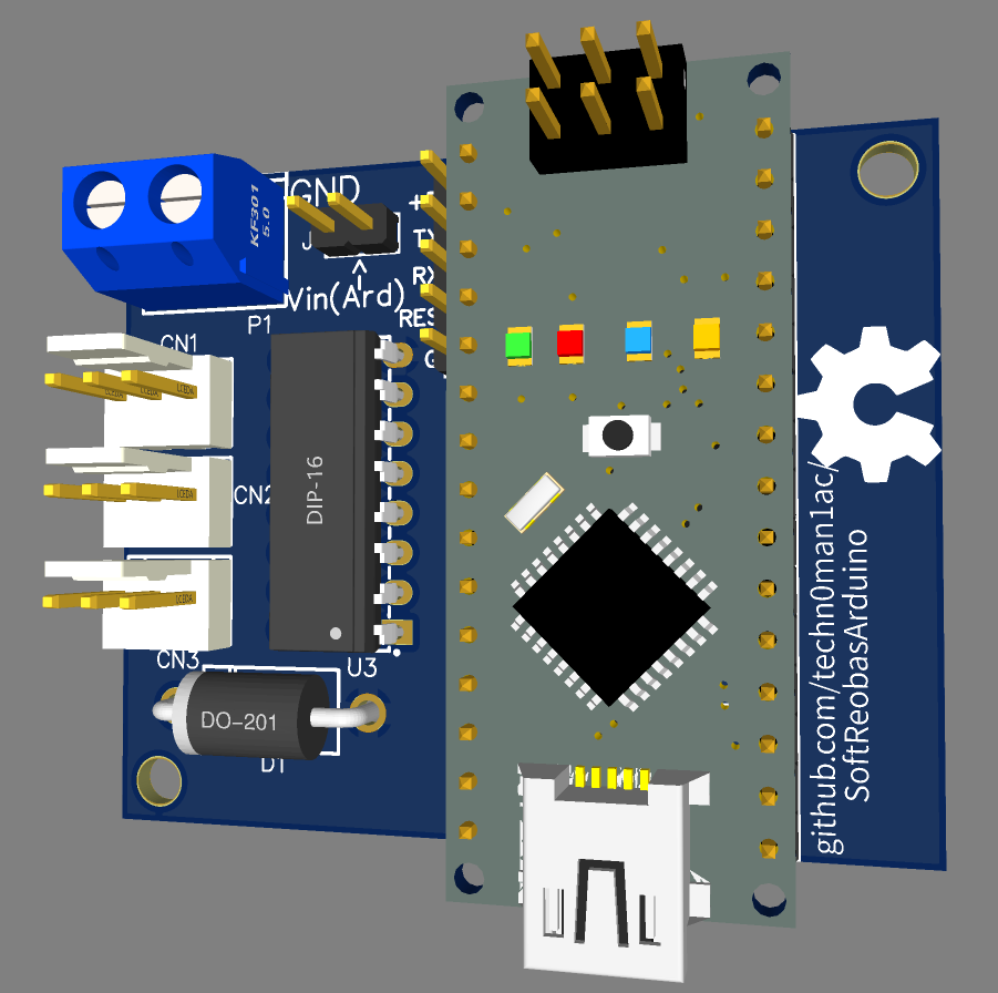 ArduinoNano ULN2003 PCB render0